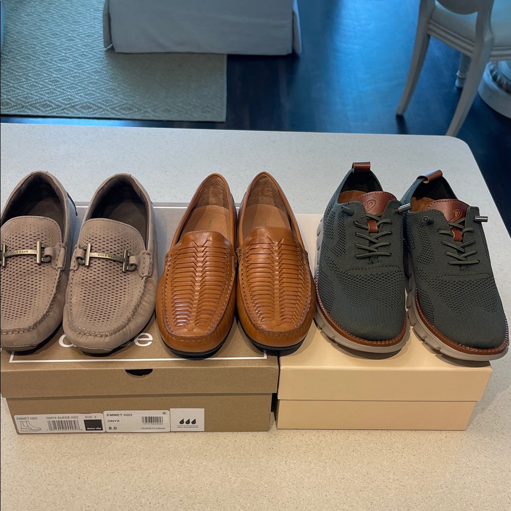 Men’s Stylish Shoe Bundle – Cole Haan, Blake McKay, & Knit Hybrid – Size 8